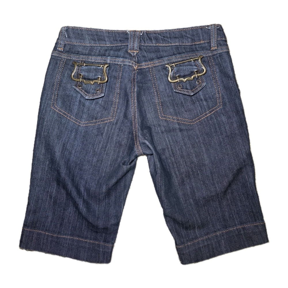 Goodtime USA Jeans Denim Bermuda‎ Shorts Metal Buckle Back Pockets Women's S